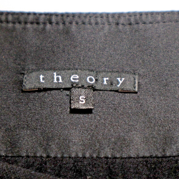 Theory Size S Wool Knit Keyhole Neck Draped Front Top Black - Picture 9 of 11